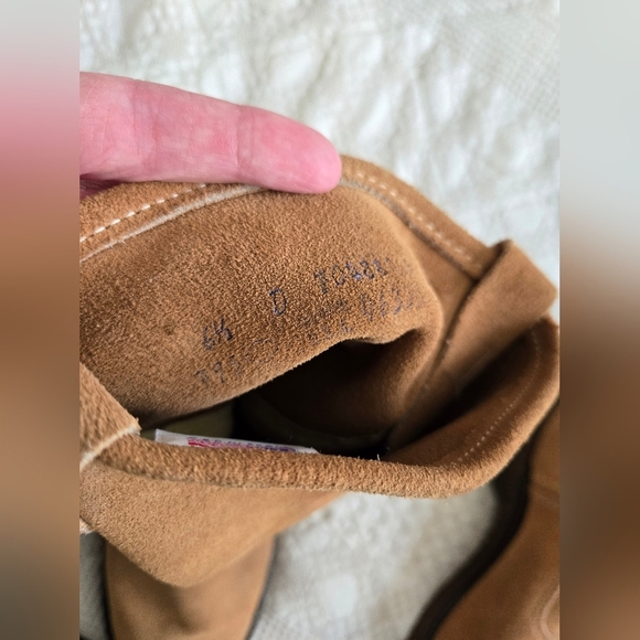 Texas Steer Tan Suede Boots Ranch Western Farm Made in USA | Womens 6.5 - Picture 7 of 10